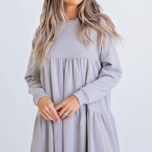 Karlie Light Grey Sweatshirt Dress NWOT